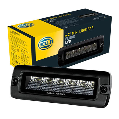 Hella Black Magic 6.2" Mini Flush Mount LED Lightbar (Flood) Max Motorsport