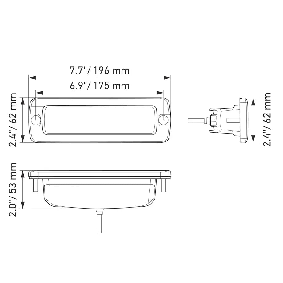 Hella Black Magic 6.2" Mini Flush Mount LED Lightbar (Flood) Max Motorsport