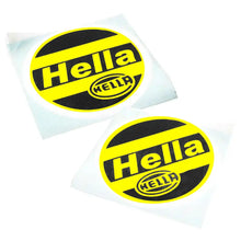 Load image into Gallery viewer, Hella Round Headlight Vinyl Stickers Yellow (12.5cm) - Pair Max Motorsport

