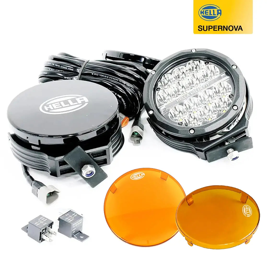Hella ValueFit 6 Inch Supernova LED Spot Light Kit With Wiring Harness Hella