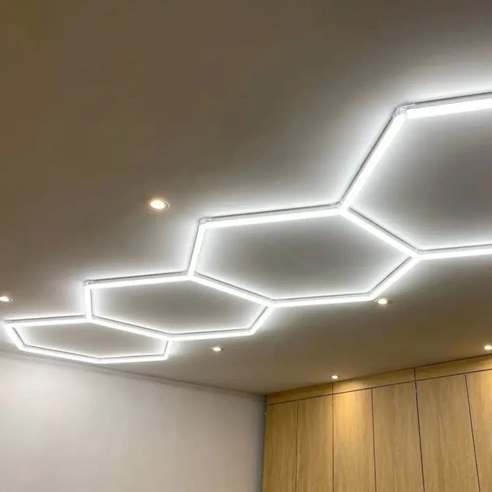 Hexglo 14 Piece Hexagon Modular LED Lighting Kit With Border Hexlight ...