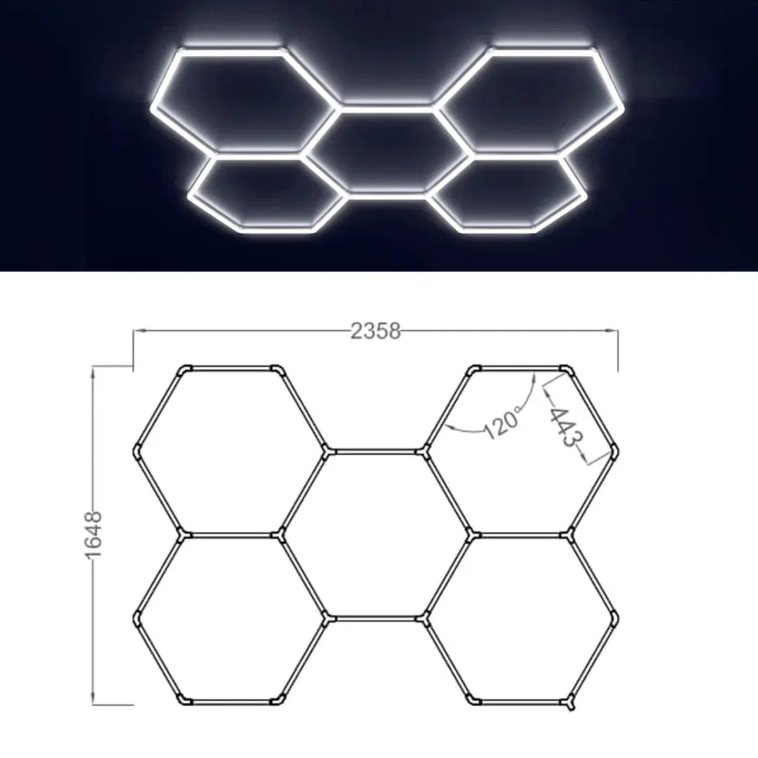 Hexglo 14 Piece Hexagon Modular LED Lighting Kit With Border Hexlight ...