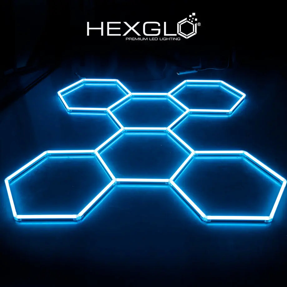 Hexglo 14 Piece Hexagon Modular LED Lighting Kit With Border Hexlight ...