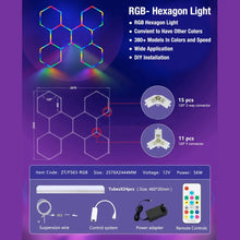 Load image into Gallery viewer, Hexglo 6 Piece RGB Hexagon Modular LED Lighting Kit Hexglo - Hexagon LED Lighting
