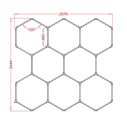 Hexglo 8 Piece RGB Hexagon Modular LED Lighting Kit Hexglo - Hexagon LED Lighting