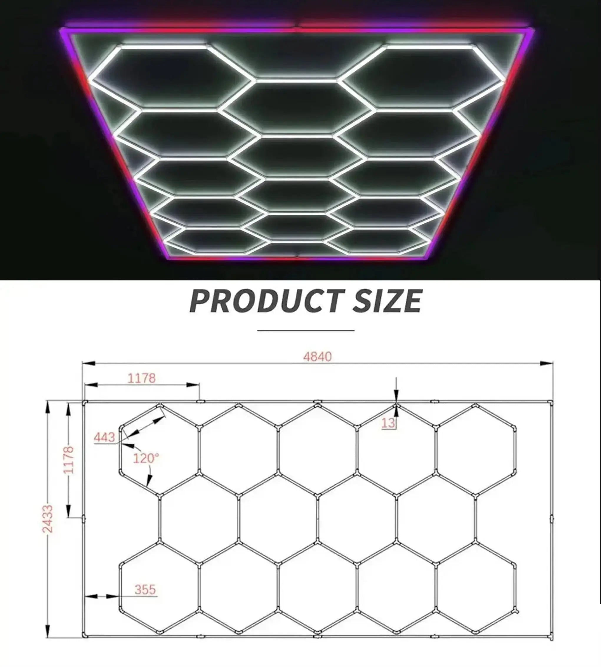 Hex Rust Light 14 Piece Set Hex Light Kit with RGB Border – Max Motorsport