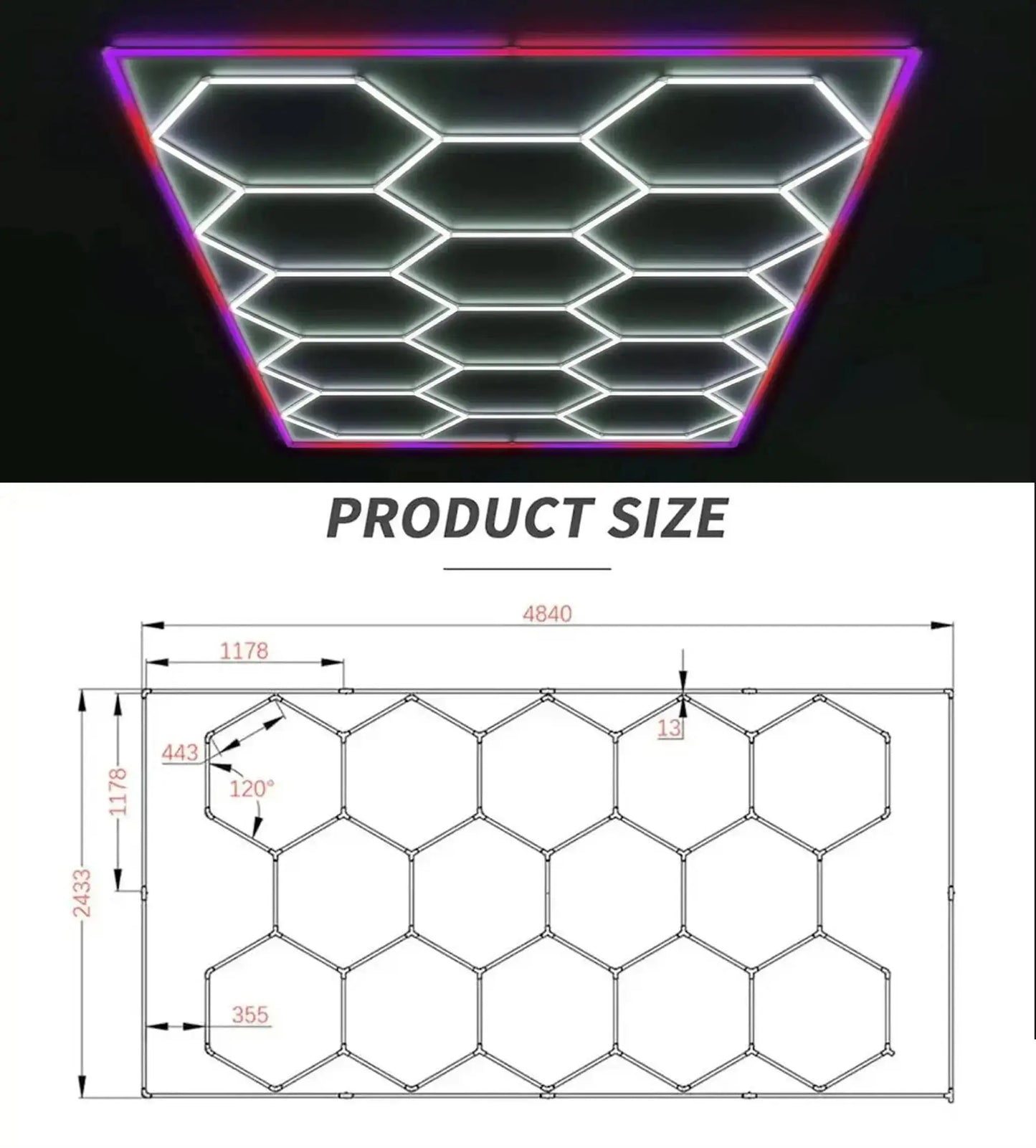 Hexglo Diamond Series Modular Lighting Systems - ZT6104 Hexglo - Hexagon LED Lighting
