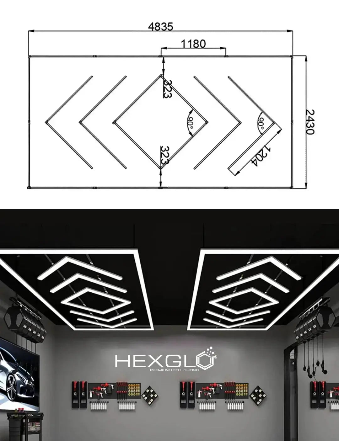 Hexglo Diamond Series Modular Lighting Systems - ZT6106 Hexglo - Hexagon LED Lighting