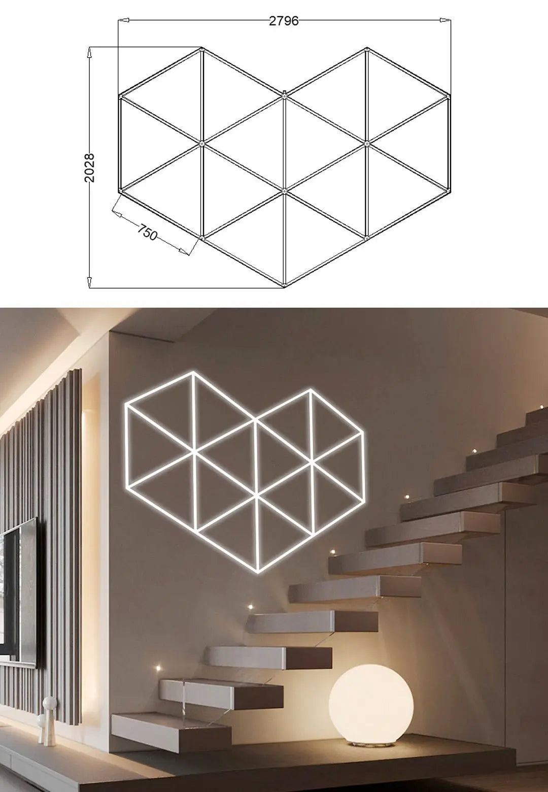 Hexglo Diamond Series Modular Lighting Systems - ZT6106 Hexglo - Hexagon LED Lighting