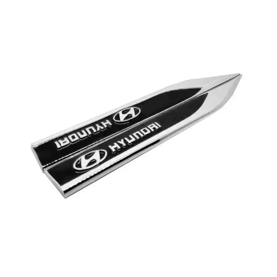 Hyundai Side Fender Badges - (Black & Chrome) Max Motorsport