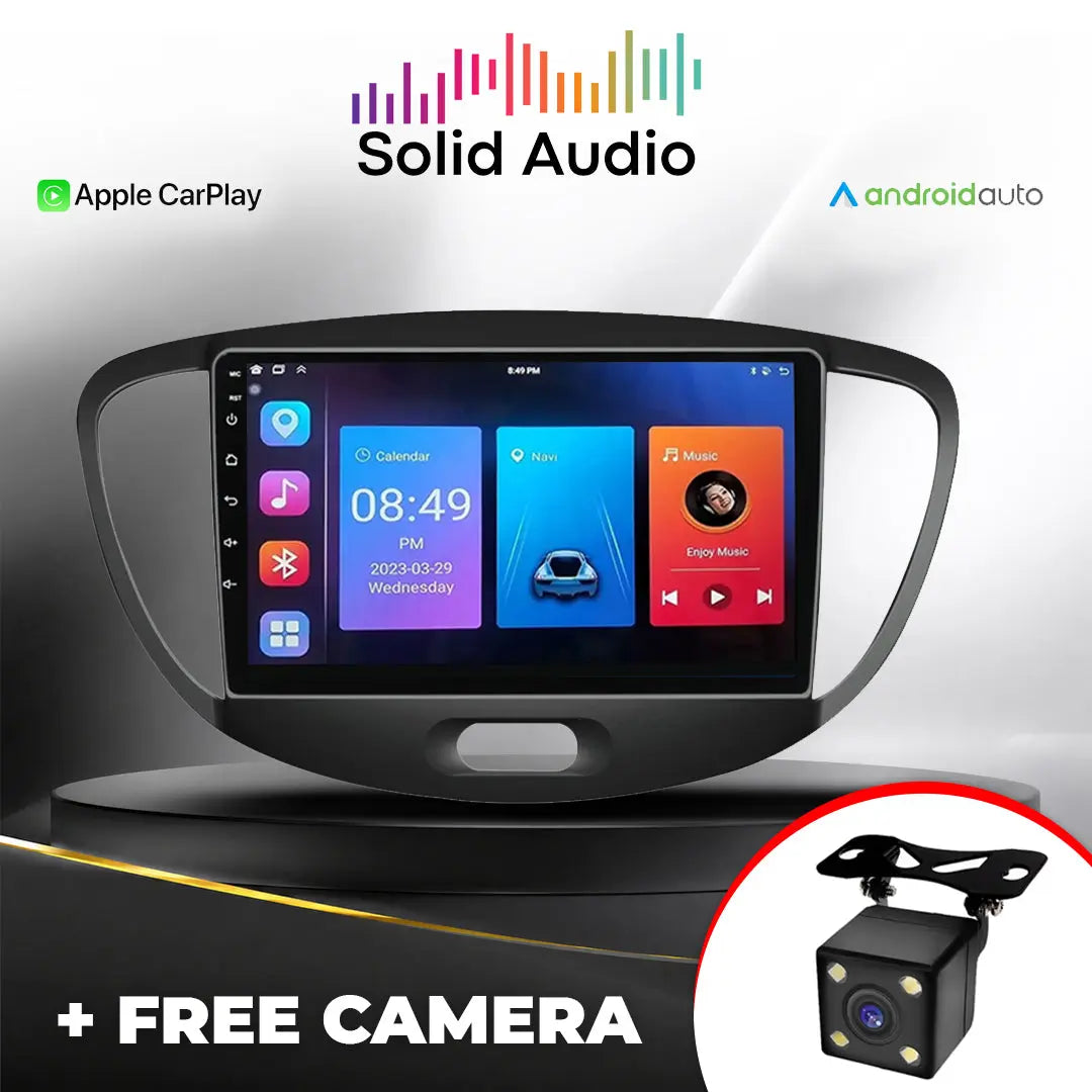 Hyundai i10 (08-13) - 9 Inch Solid Audio Android Entertainment & GPS System +FREE Reverse Camera Solid Audio
