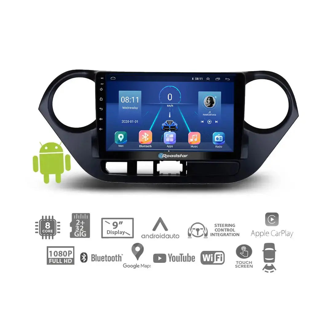 Hyundai i10 (13-17) - 9 Inch Roadstar Android Entertainment & GPS System Roadstar