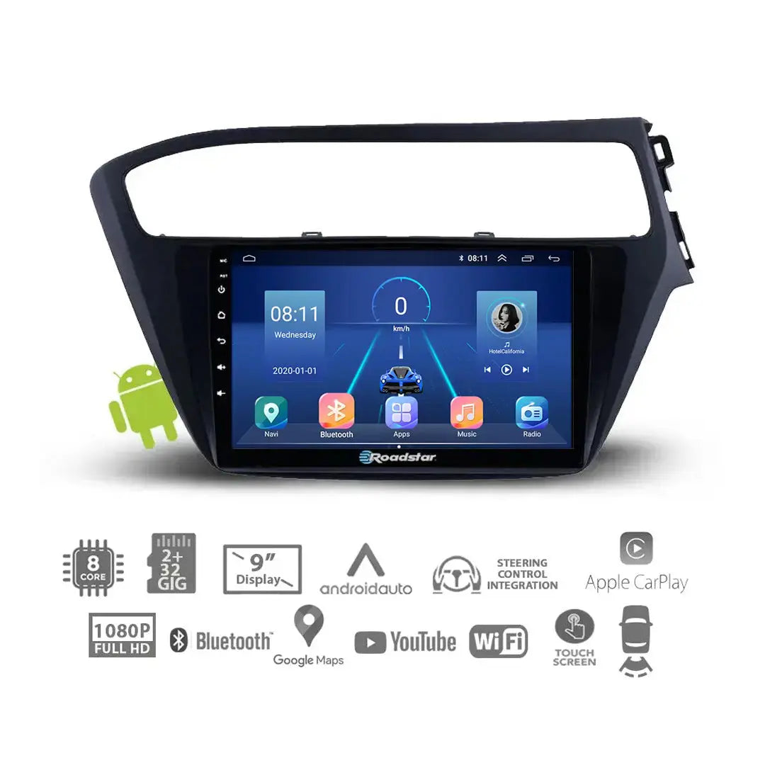Hyundai i20 (18-On) - 9 Inch Roadstar Android Entertainment & GPS System Roadstar