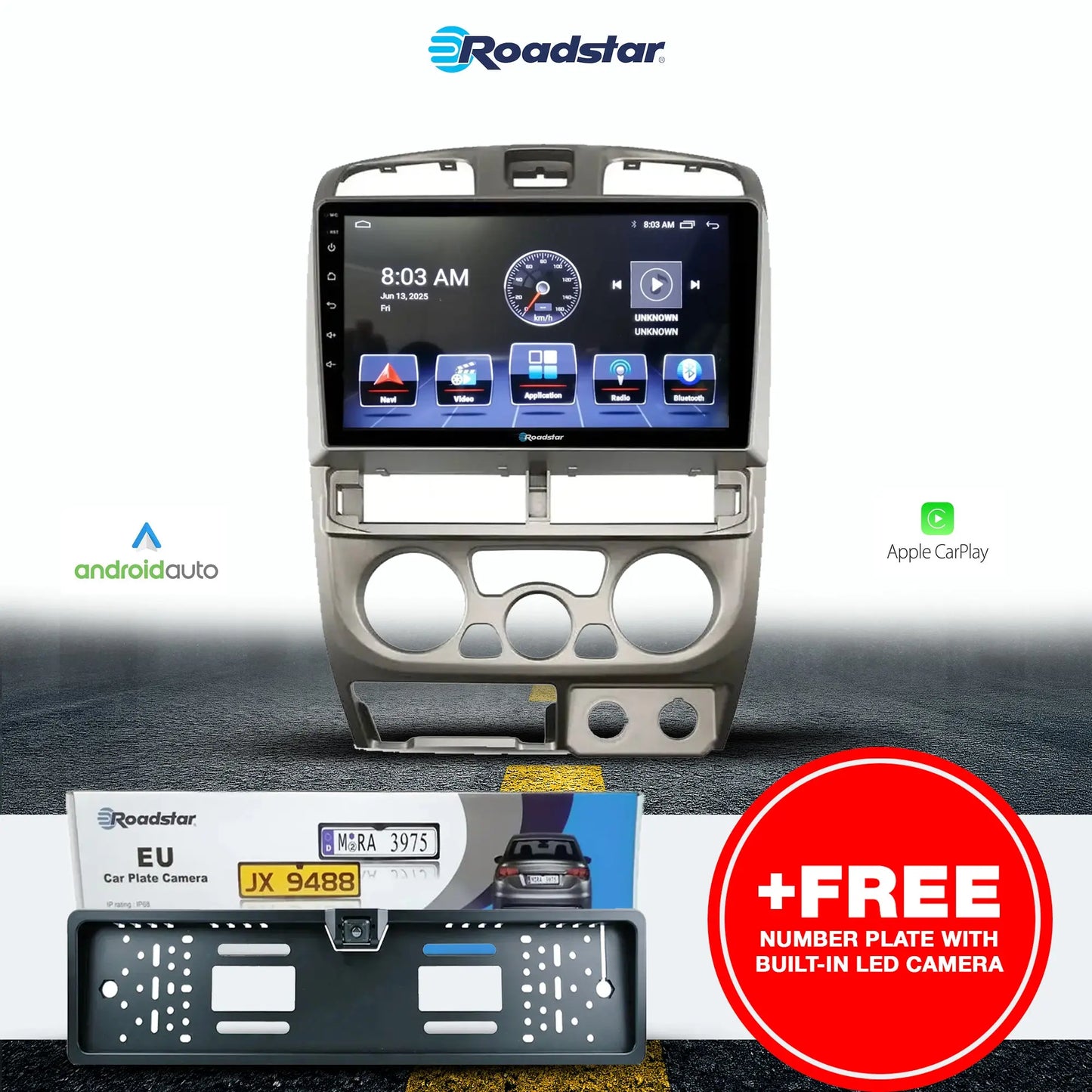 Isuzu D-Teq (07-11) - 9 Inch Roadstar Android Multimedia Unit + FREE Number Plate Camera (Copy) Roadstar