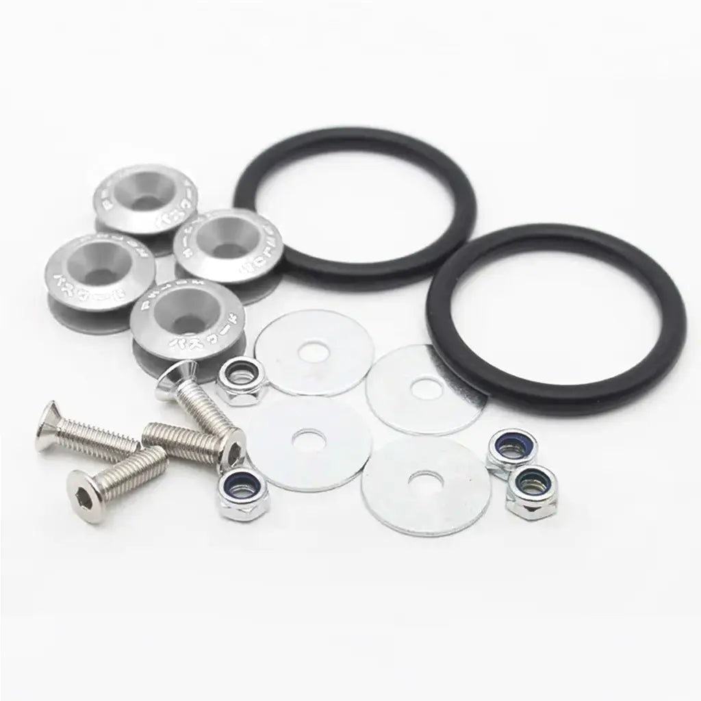 JDM Quick Release Bumper Fasteners (Silver) Max Motorsport