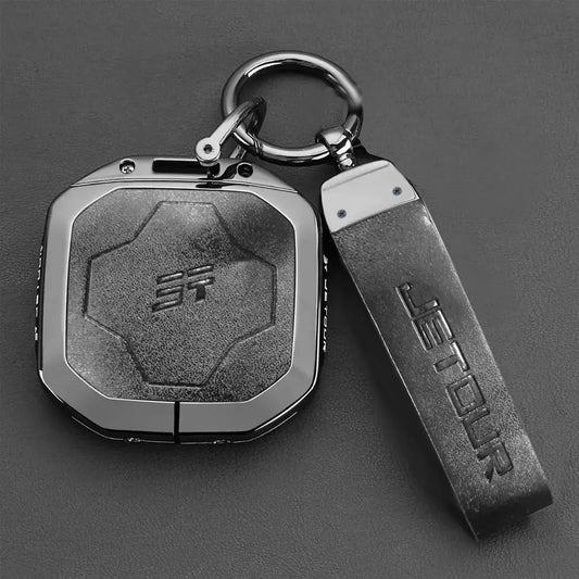 Jetour - Hard Shell Metal Key Case Cover With Keyring (PVC Leather) Max Motorsport