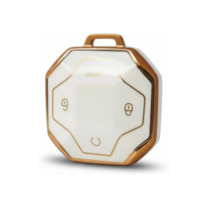 Jetour T2 Soft Shell TPU Key Case Cover - White / Gold Max Motorsport