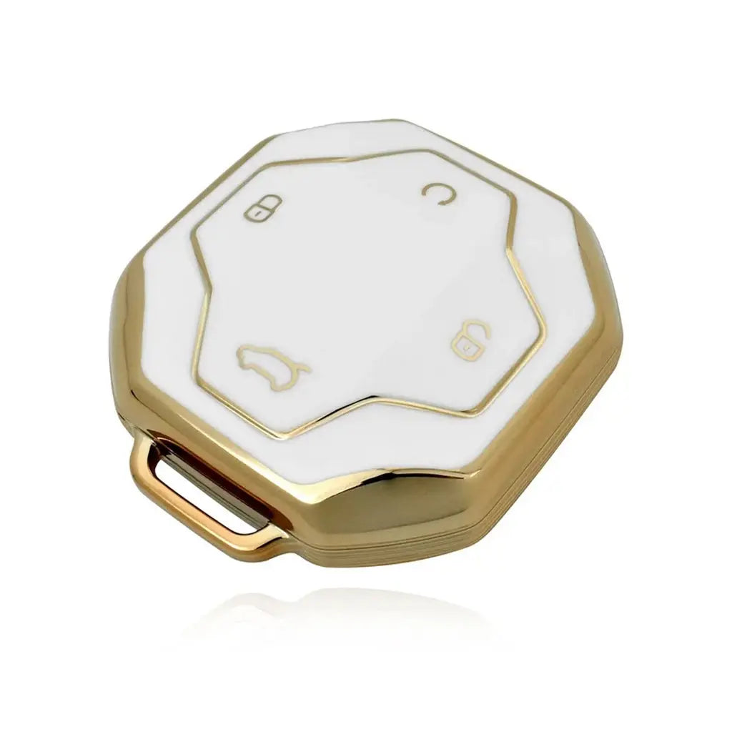 Jetour T2 Soft Shell TPU Key Case Cover - White / Gold Max Motorsport
