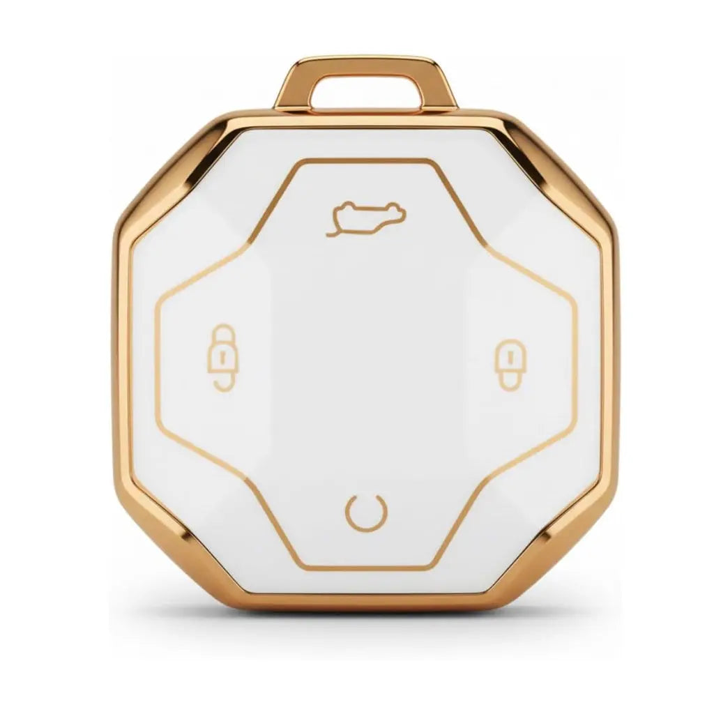 Jetour T2 Soft Shell TPU Key Case Cover - White / Gold Max Motorsport