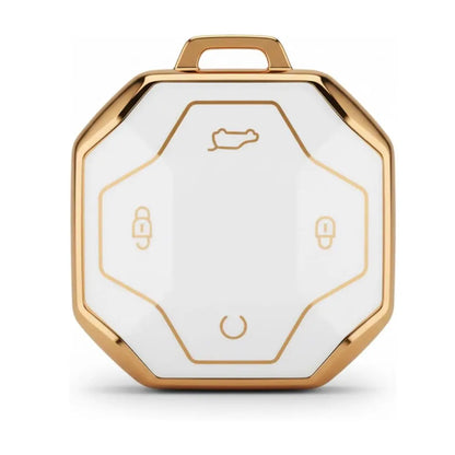 Jetour T2 Soft Shell TPU Key Case Cover - White / Gold Max Motorsport