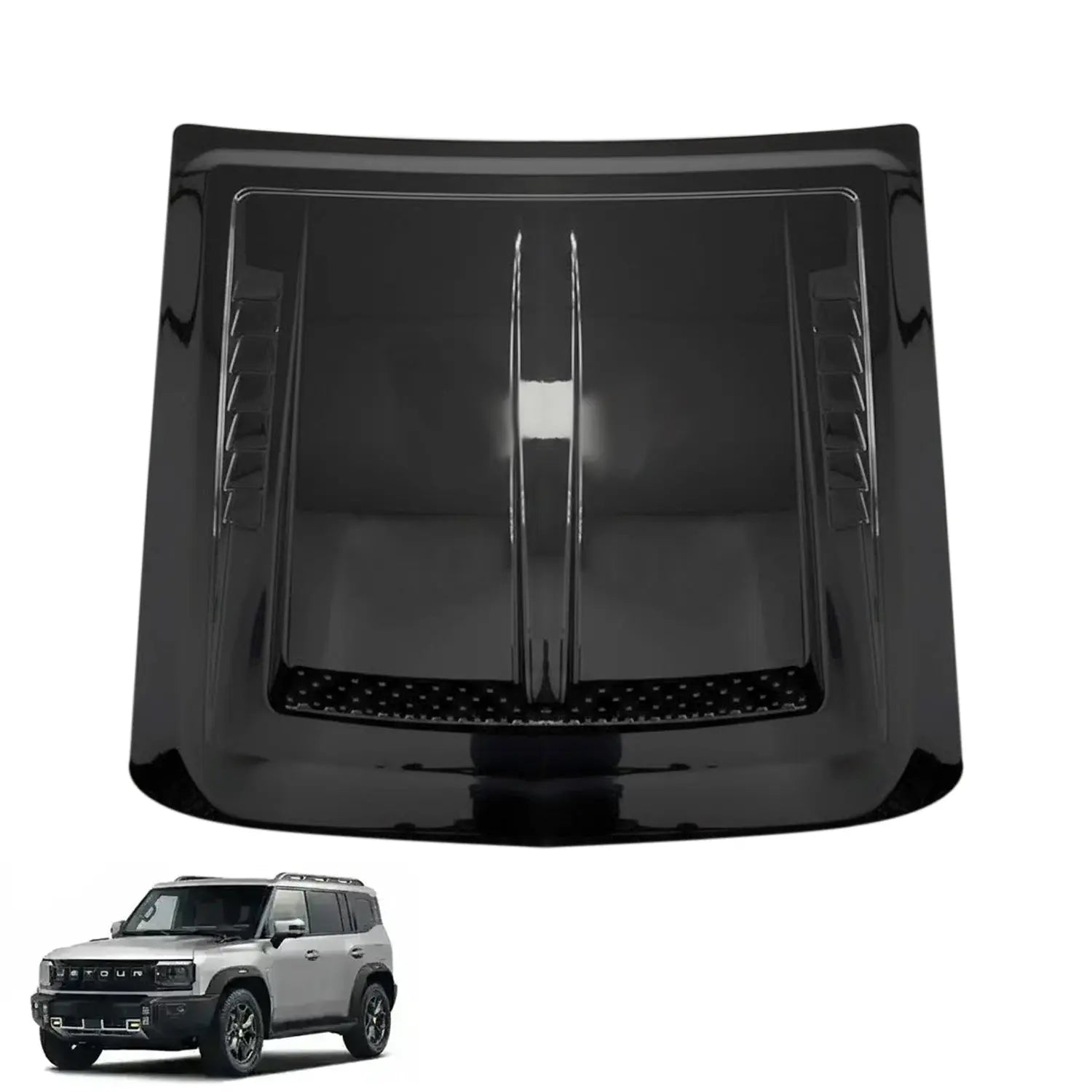 Jetour T2 (25-On) Brabus Style Gloss Black Plastic Bonnet Scoop Max Motorsport