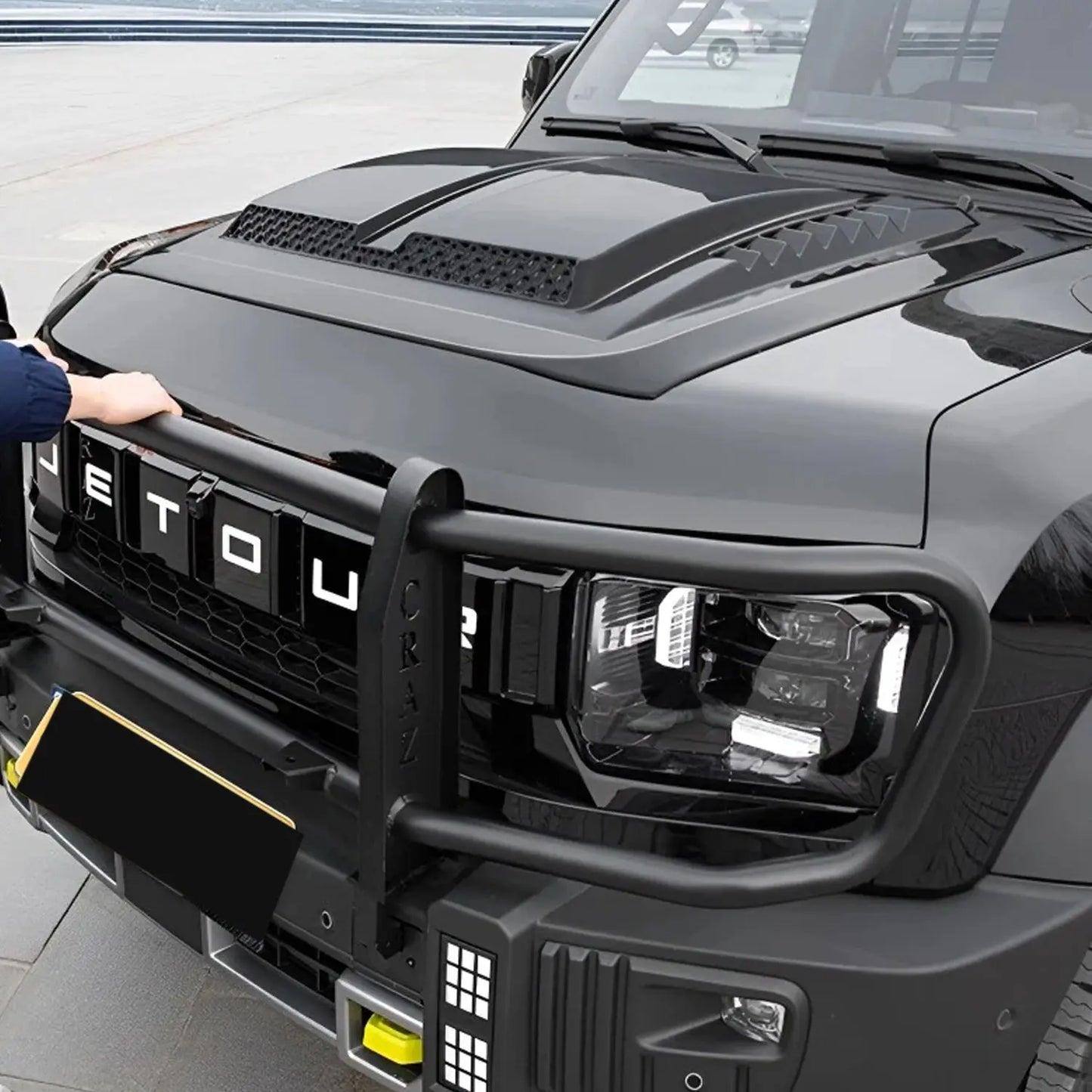 Jetour T2 (25-On) Brabus Style Gloss Black Plastic Bonnet Scoop Max Motorsport