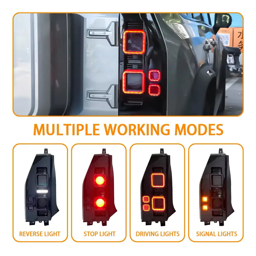 Jetour T2 (25-On) Defender Style Smoked Black LED Upgrade Taillights Max Motorsport