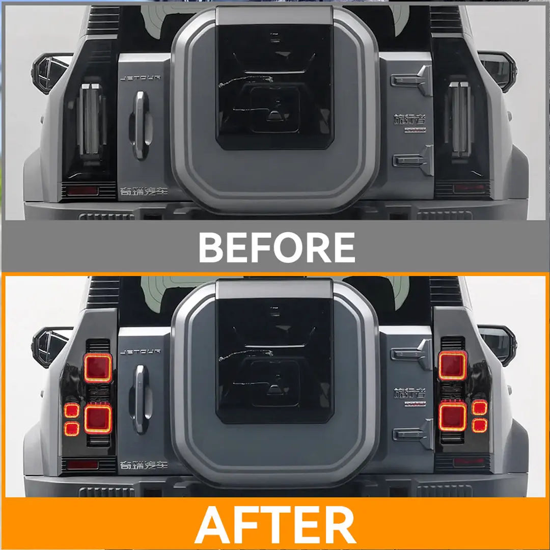Jetour T2 (25-On) Defender Style Smoked Black LED Upgrade Taillights Max Motorsport