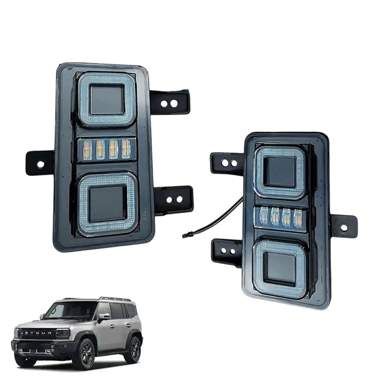 Jetour T2 (25-On) Defender Style Square Mount Rear Bumper Lights Max Motorsport