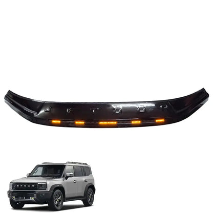 Jetour T2 (25-On) Gloss Black LED Stick-On Bonnet Guard With Logo Max Motorsport
