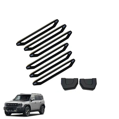 Jetour T2 (25-On) Gloss Black Roof Rack Trim & Tow Hook Cover Set Max Motorsport