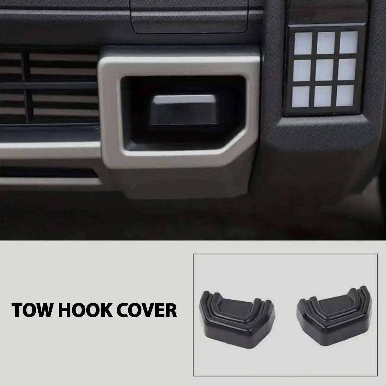Jetour T2 (25-On) Gloss Black Roof Rack Trim & Tow Hook Cover Set Max Motorsport