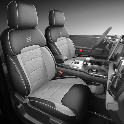 Jetour T2 (25-On) Premium Luxury Car Seat Covers - Front & Rear Full Set (Black & Grey) Max Motorsport
