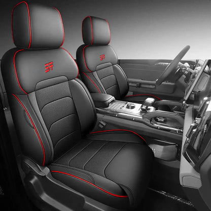 Jetour T2 (25-On) Premium Luxury Car Seat Covers - Front & Rear Full Set (Black & Red) Max Motorsport