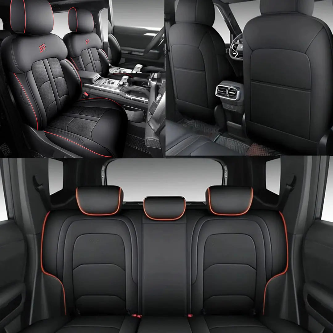 Jetour T2 (25-On) Premium Luxury Car Seat Covers - Front & Rear Full Set (Black) Max Motorsport