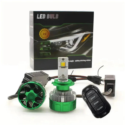 K14 3-Colour LED Canbus Bulbs With Strobe Function & Wireless Remote - H11 Max Motorsport