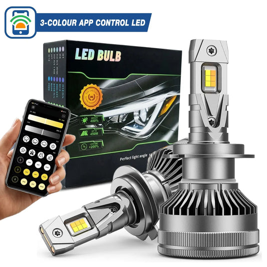 K28 App Controlled 3-Colour LED Canbus Bulb Kit With Strobe Light Function - H11 Max Motorsport