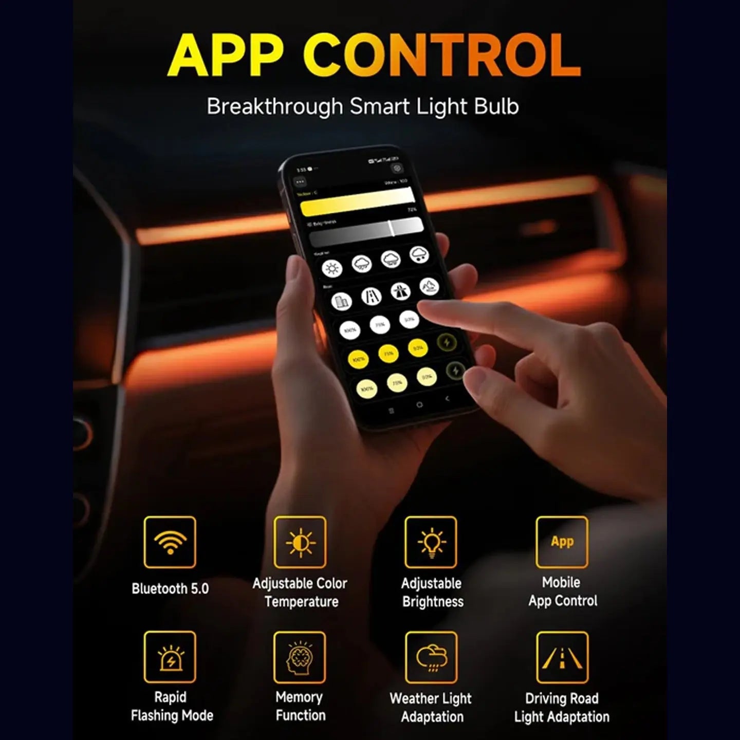 K28 App Controlled 3-Colour LED Canbus Bulb Kit With Strobe Light Function - H11 Max Motorsport