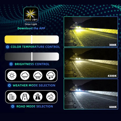 K28 App Controlled 3-Colour LED Canbus Bulb Kit With Strobe Light Function - H11 Max Motorsport