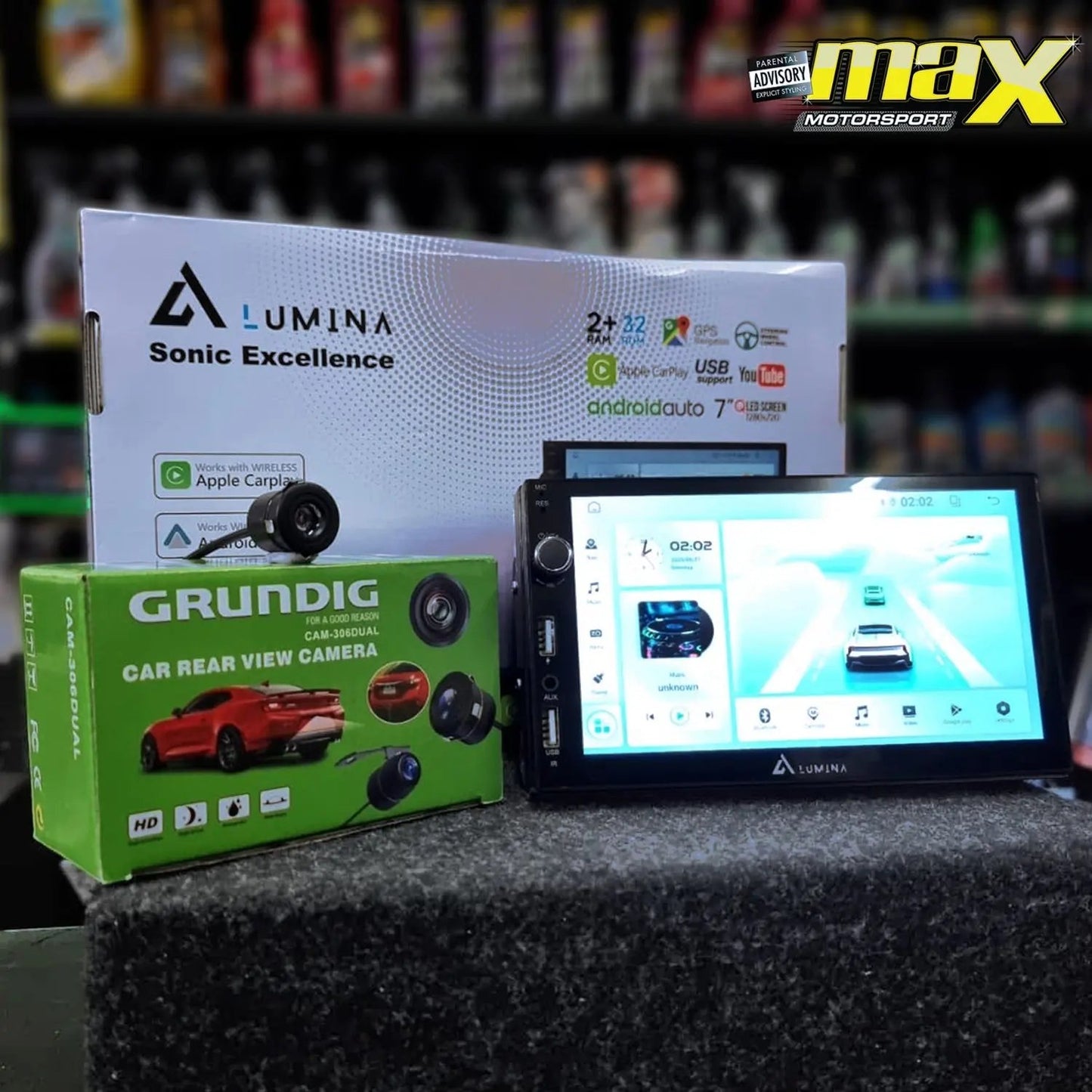 Lumina - 7 Inch Universal Android Entertainmet Unit With Apple Car Play & Android Auto + FREE Reverse Camera LUMINA AUDIO