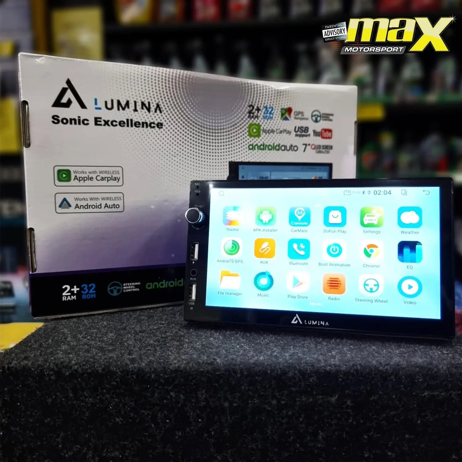 Lumina - 7 Inch Universal Android Entertainmet Unit With Apple Car Play & Android Auto + FREE Reverse Camera LUMINA AUDIO