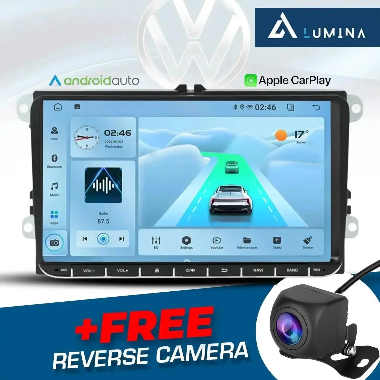 Lumina - 9 Inch VW Android Unit With Apple Car Play & Android Auto + FREE Reverse Camera LUMINA AUDIO