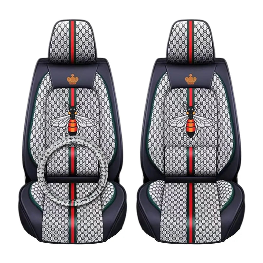 Luxury Italian Inspired Car Seat Covers With Steering Wheel Cover (12-Piece) Max Motorsport