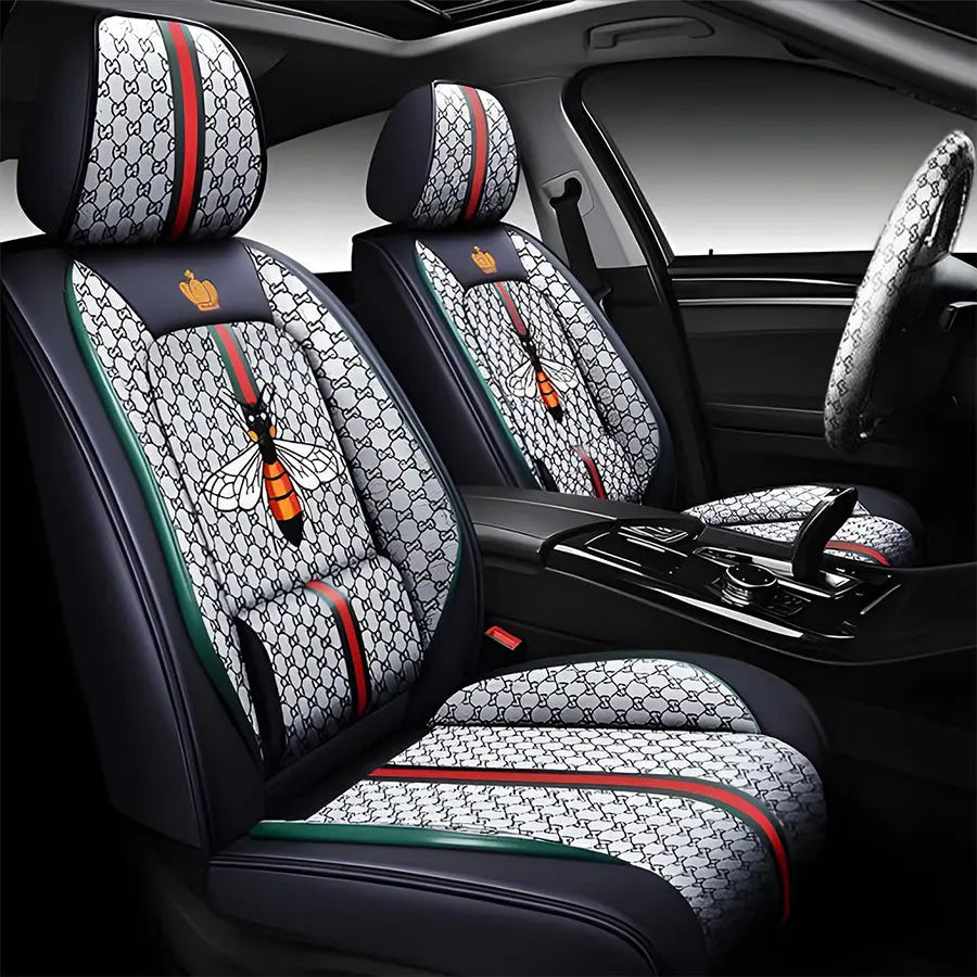 Luxury Italian Inspired Car Seat Covers With Steering Wheel Cover (12-Piece) Max Motorsport