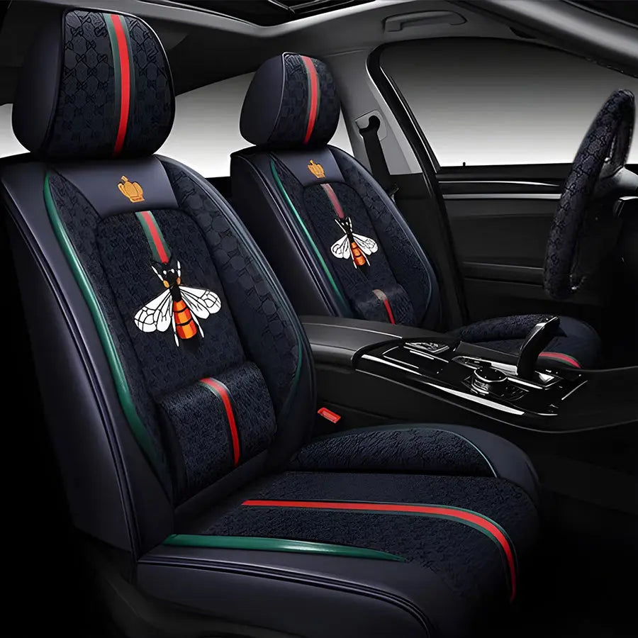 Luxury Italian Inspired Car Seat Covers With Steering Wheel Cover (12-Piece) Max Motorsport