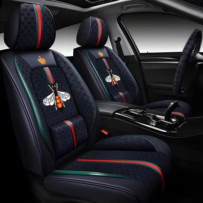 Luxury Italian Inspired Car Seat Covers With Steering Wheel Cover (12-Piece) Max Motorsport