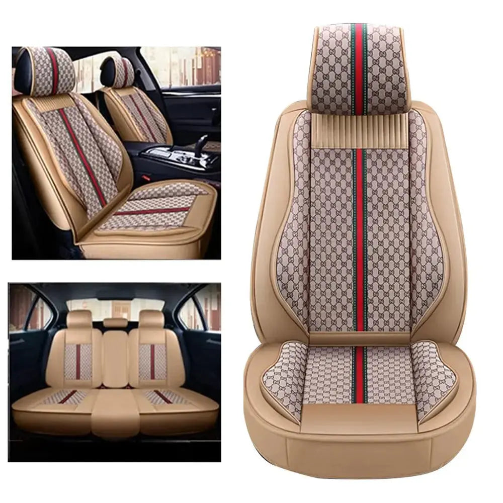 Luxury Italian Inspired Car Seat Covers With Steering Wheel Cover (13-Piece) Max Motorsport