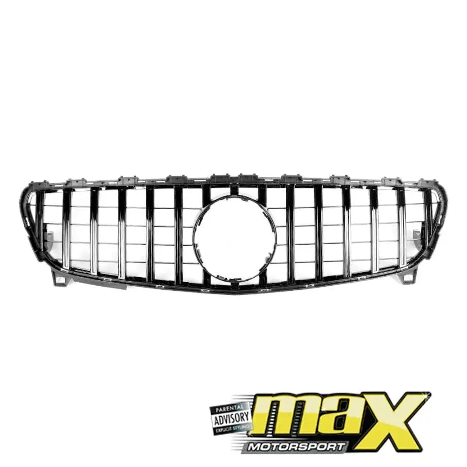 Merc W176 GTR Panamericana Style Gloss Black Upgrade Grille (16-18) maxmotorsports