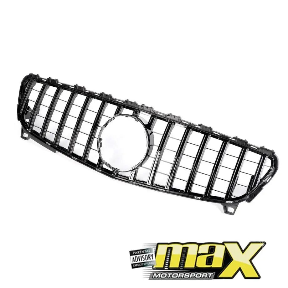 Merc W176 GTR Panamericana Style Gloss Black Upgrade Grille (16-18) maxmotorsports