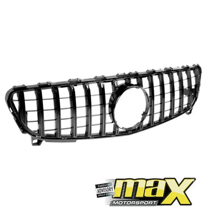 Merc W176 GTR Panamericana Style Gloss Black Upgrade Grille (16-18) maxmotorsports